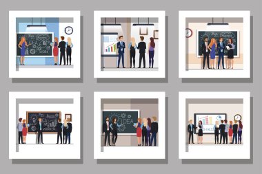 İş adamlarıyla tanışmak için bir demet tasarım.