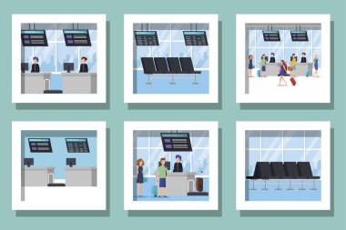 Havaalanı sahnesinde bir sürü insan