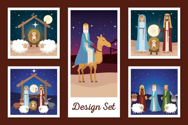 Designs set of manger characters — Stock Vector
