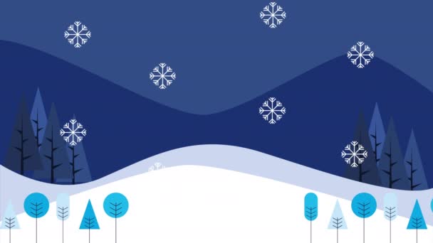 hiver paysage de neige scène avec les gens et les pins 