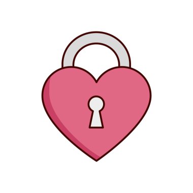Sevgililer günü kalp şeklinde asma kilit