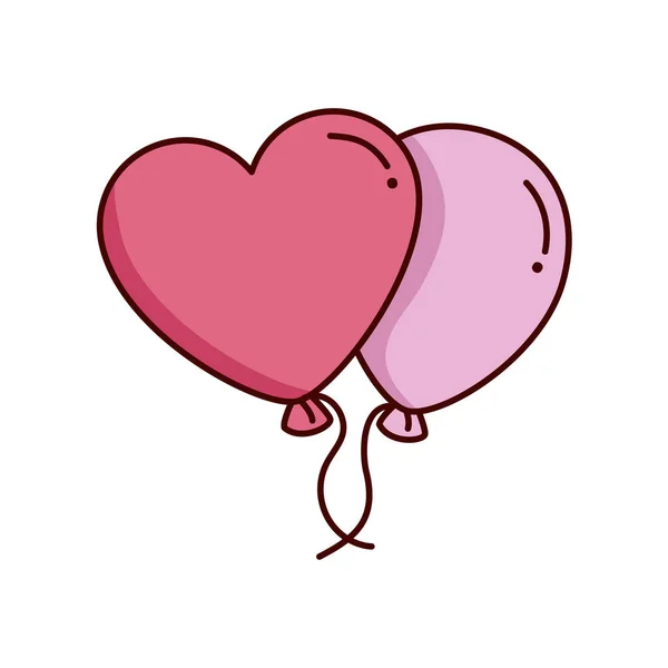 情人节气球氦气装饰 — 图库矢量图片