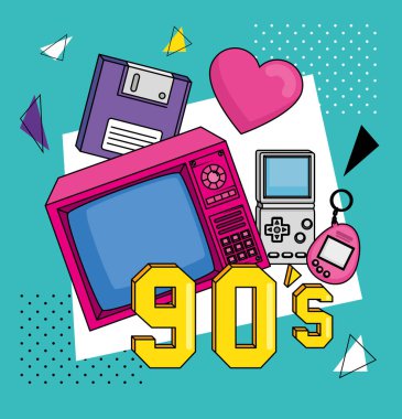 Doksanlı yılların sanat tarzına sahip televizyon