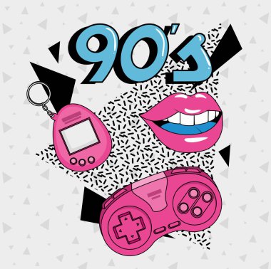 dudaklar seksi ve simgeler 90 'ların sanat tarzı