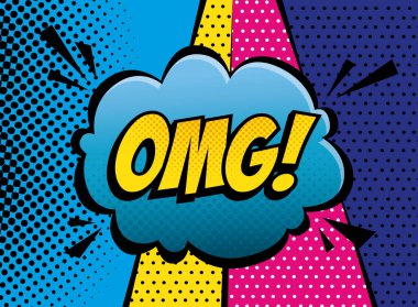 İfade omg pop sanat tarzı simgesi