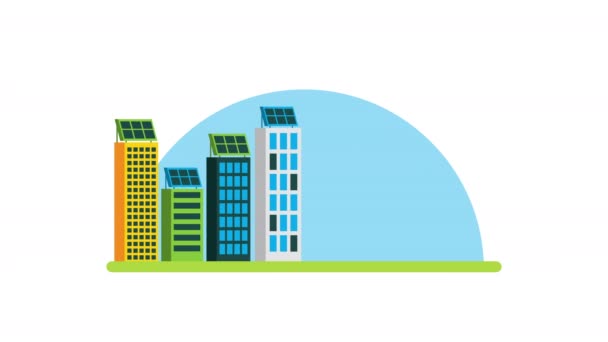 Green city eco friendly animation — Stock Video