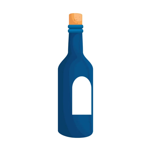 Botella de vino icono aislado — Vector de stock