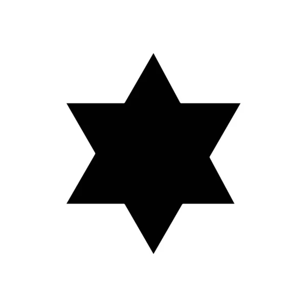 Silhouette des Sterns david Symbol isoliert Symbol — Stockvektor