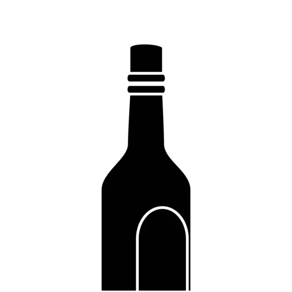 Silhouette einer Flasche Wein isoliert Symbol — Stockvektor