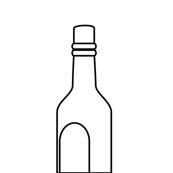 Bouteille de vin style ligne icône — Image vectorielle