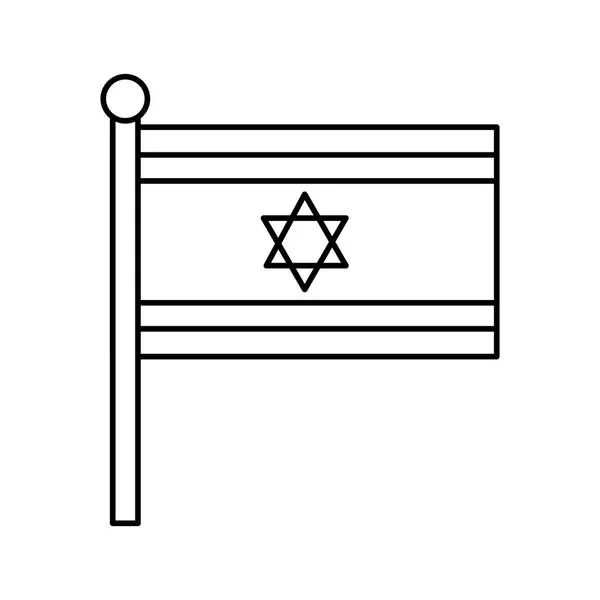 Bandeira israel patriótico linha estilo ícone —  Vetores de Stock