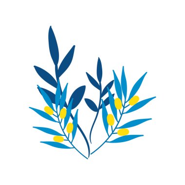 Zeytin dalları doğa izole ikonu