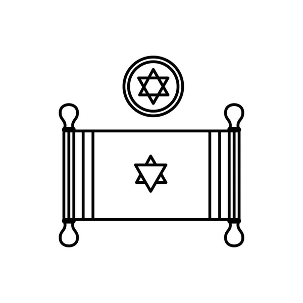 Flagge israel patriotic line style icon — Stockvektor