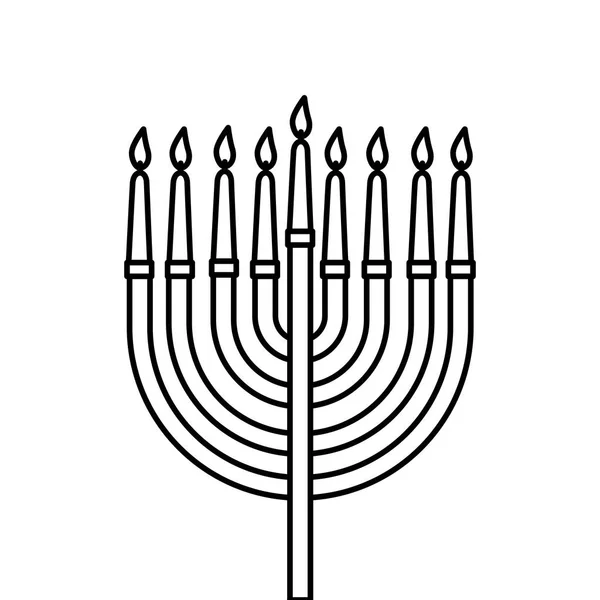 Candelabro con velas línea icono de estilo — Archivo Imágenes Vectoriales