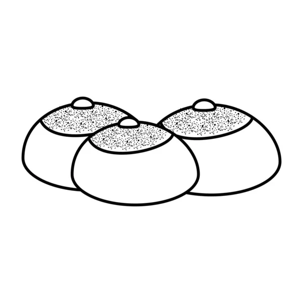 Set van heerlijke ronde brood lijn stijl pictogram — Stockvector