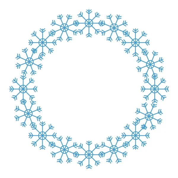 Marco circular de copos de nieve icono aislado — Archivo Imágenes Vectoriales