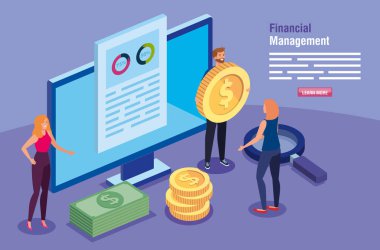 Bilgisayar ve iş adamlarıyla mali yönetim