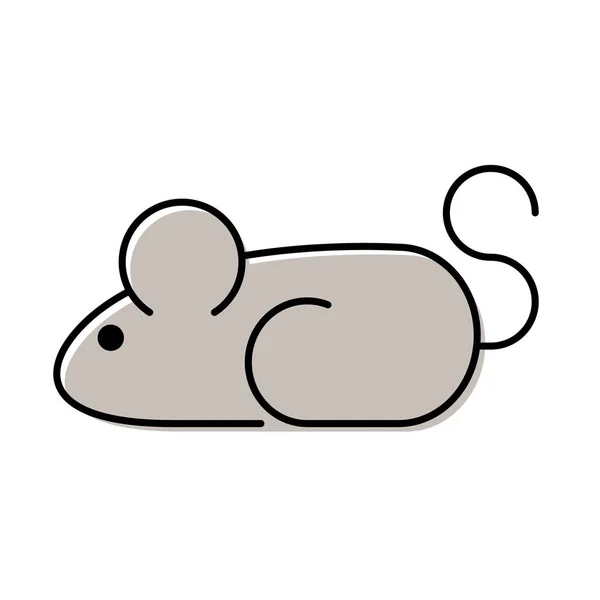 Lindo pequeño icono de la mascota del ratón — Vector de stock