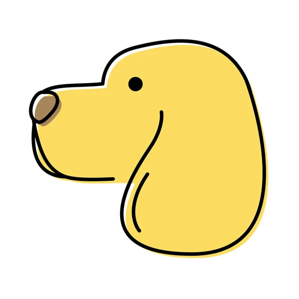 Ładny mały pies głowa ikona — Wektor stockowy