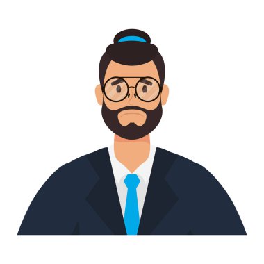 Sakallı ve şapkalı genç adam.