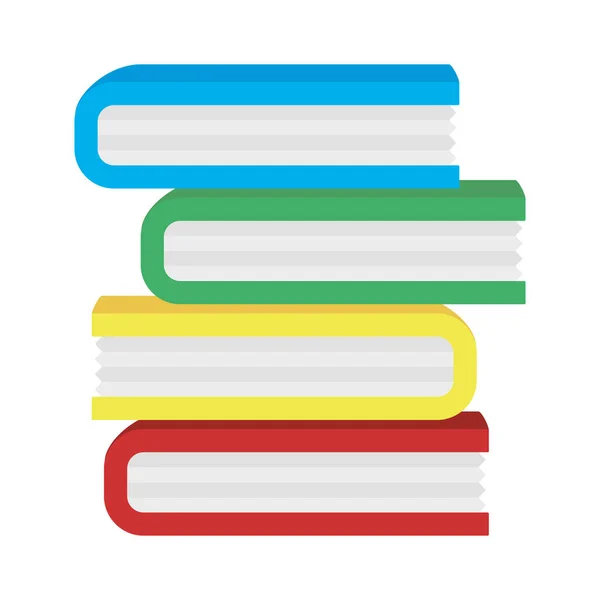 Pilha de livros de texto ícones isolados —  Vetores de Stock
