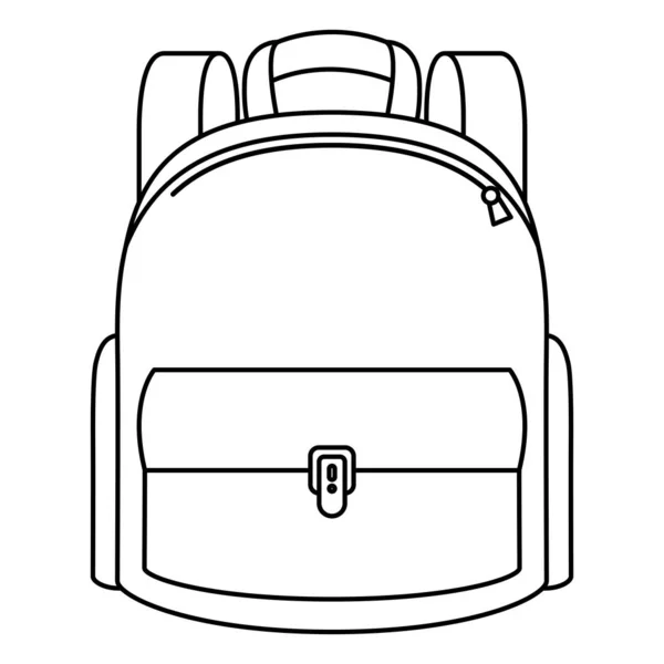 Peralatan tas sekolah ikon terisolasi - Stok Vektor