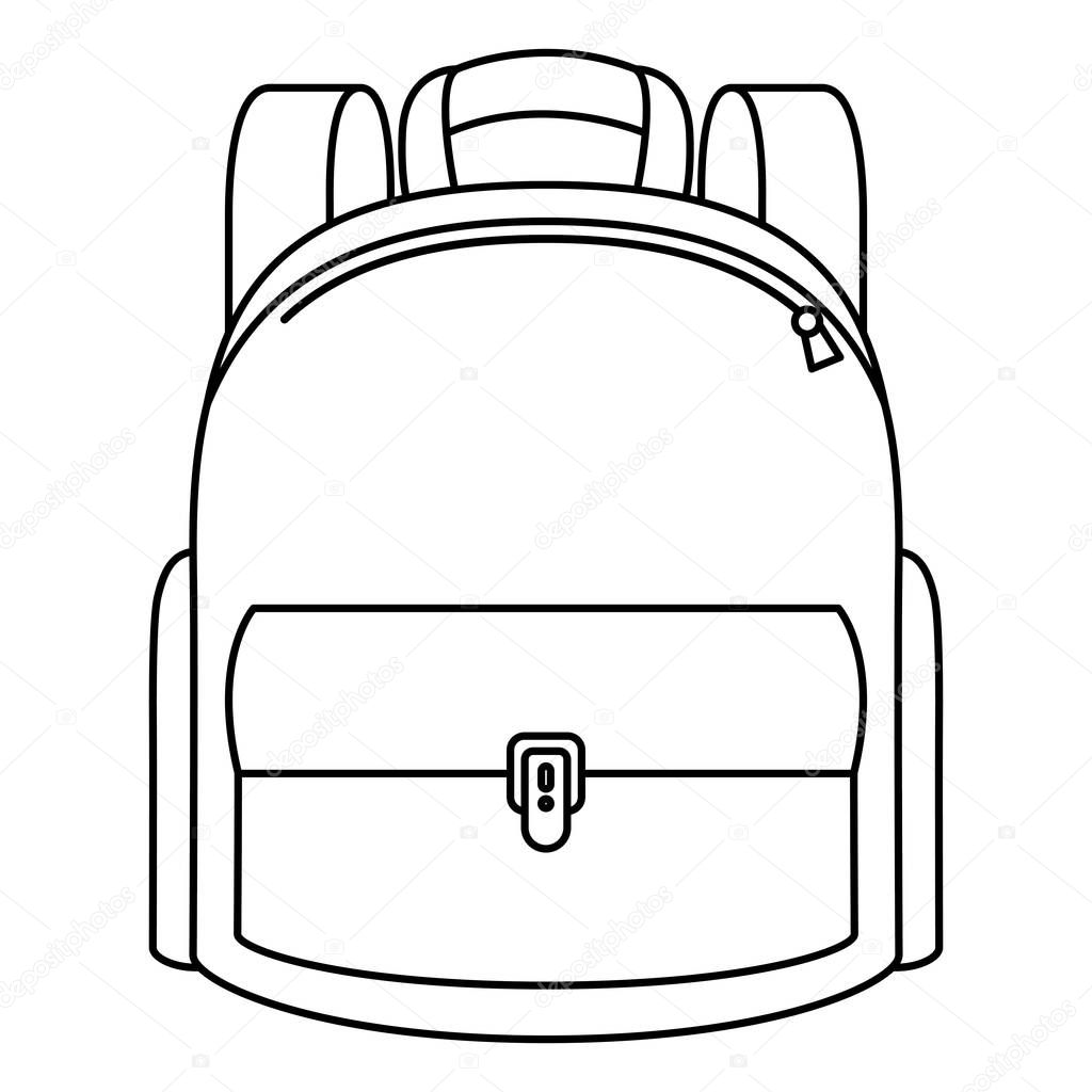 school bag equipment isolated icon