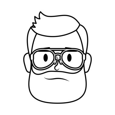 Sakallı ve gözlüklü genç adam.