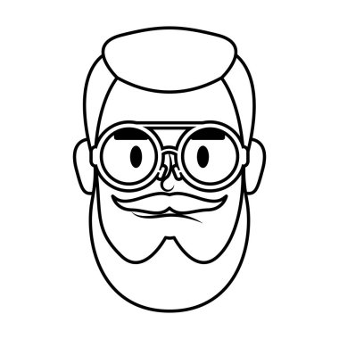 Sakallı ve gözlüklü genç adam.