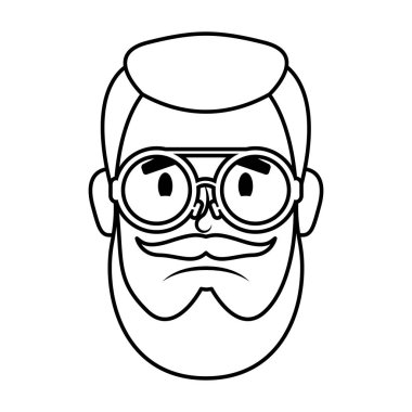 Sakallı ve gözlüklü genç adam.