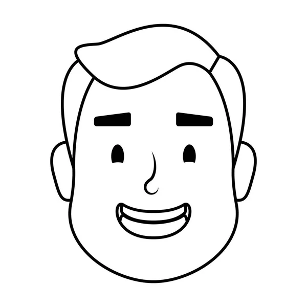 Joven cabeza avatar carácter icono — Archivo Imágenes Vectoriales