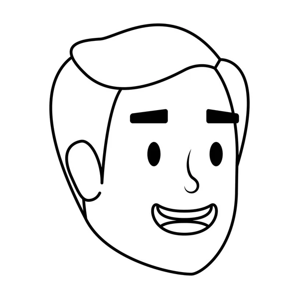 Joven cabeza avatar carácter icono — Archivo Imágenes Vectoriales
