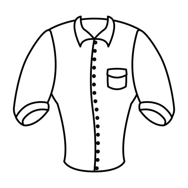 Значок мужской одежды элегантной рубашки — стоковый вектор