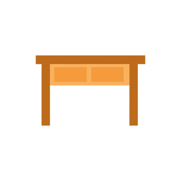 Wooden desk furniture isolated icon — Stock Vector