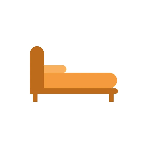 Cama y muebles de almohada icono aislado — Vector de stock