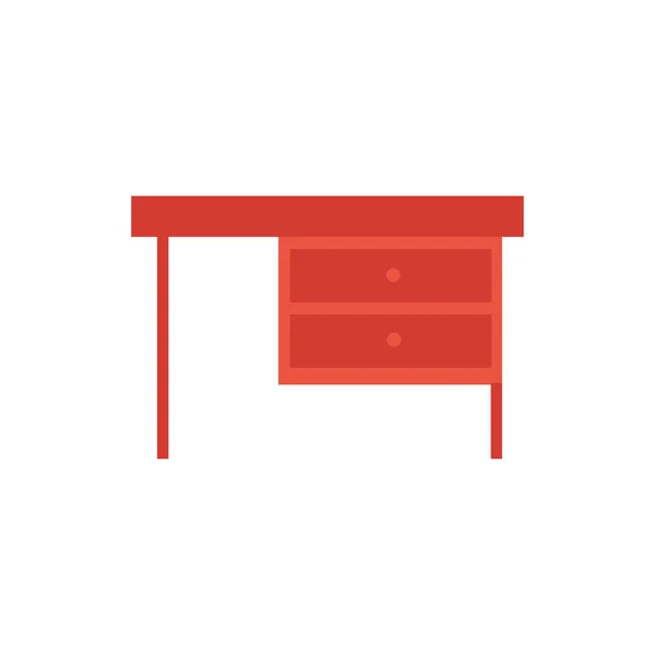 Mobili da scrivania in legno icona isolata — Vettoriale Stock