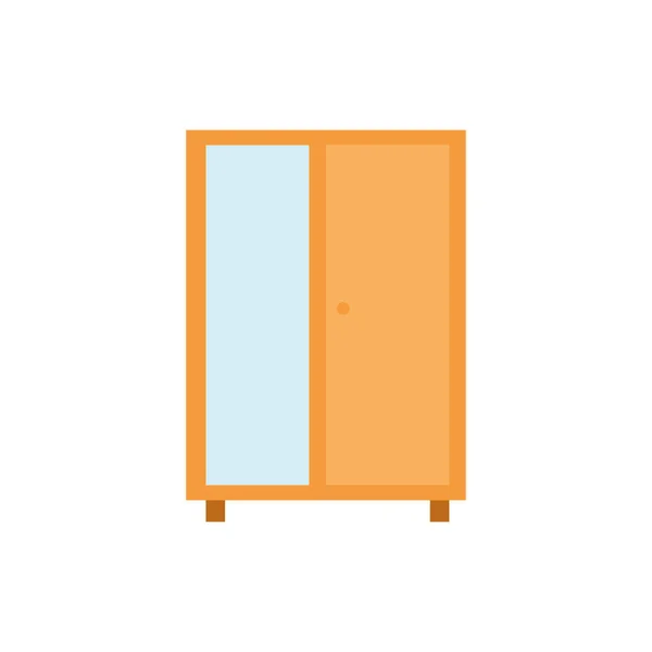 带镜子的木制壁橱家具 — 图库矢量图片