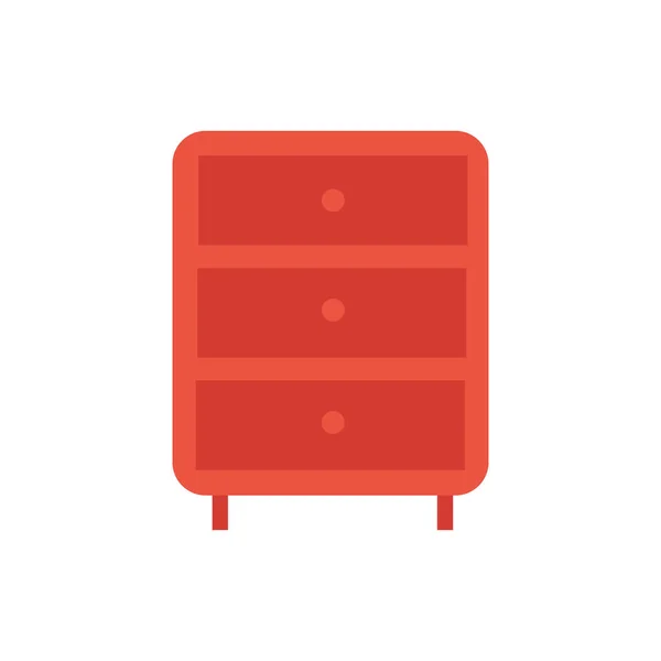 Tiroir meubles en bois icône isolée — Image vectorielle