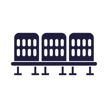 bekleme odası sandalye izole simgesi