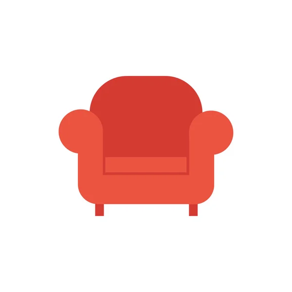 Oturma odası kanepe mobilyaları izole edilmiş ikon — Stok Vektör