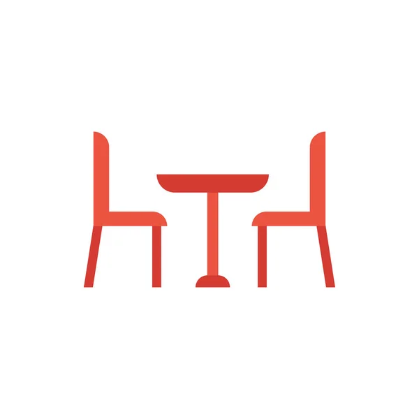 Wooden table and chairs furniture isolated icon — 스톡 벡터