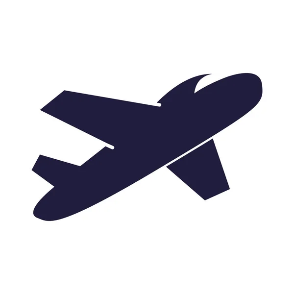 Airplane flying transport isolated icon — Stock Vector