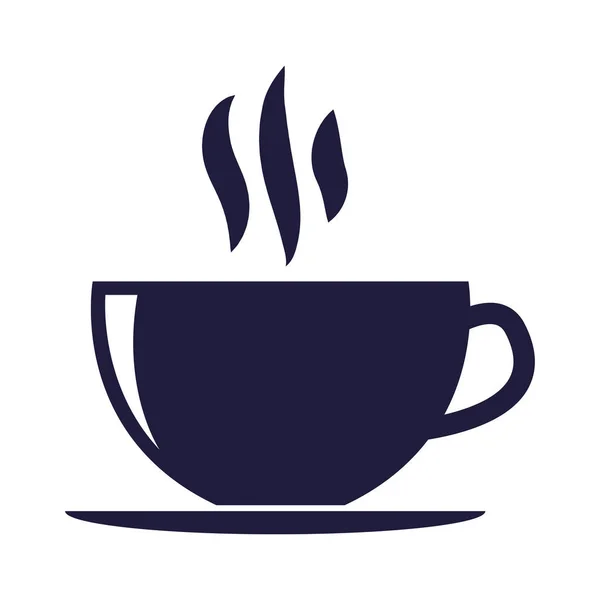 Xícara de café bebida silhueta ícone isolado — Vetor de Stock