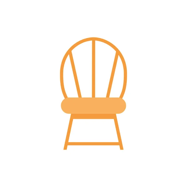 Muebles de silla de madera icono aislado — Vector de stock