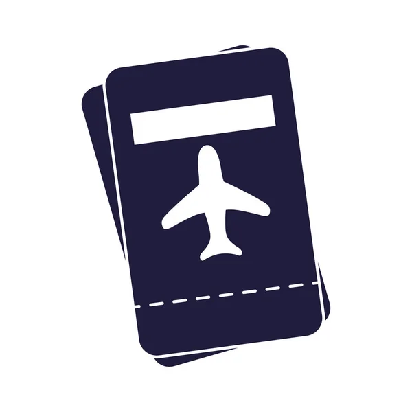 Vliegtuig vliegen vervoer in tickets vlucht — Stockvector