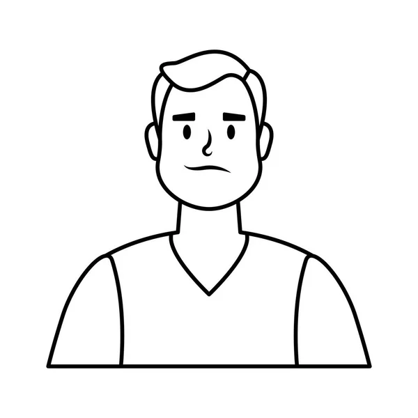 Молодой человек аватар икона персонажа — стоковый вектор