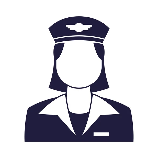 Captain pilot avatar isolated icon — 스톡 벡터