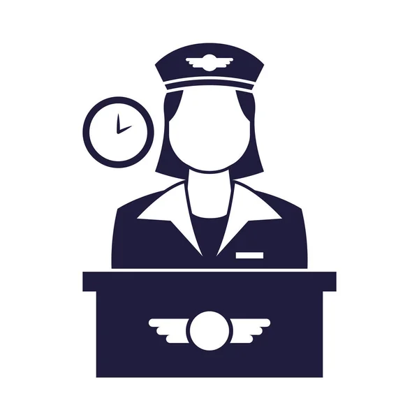 Captain pilot avatar isolated icon — Stock Vector