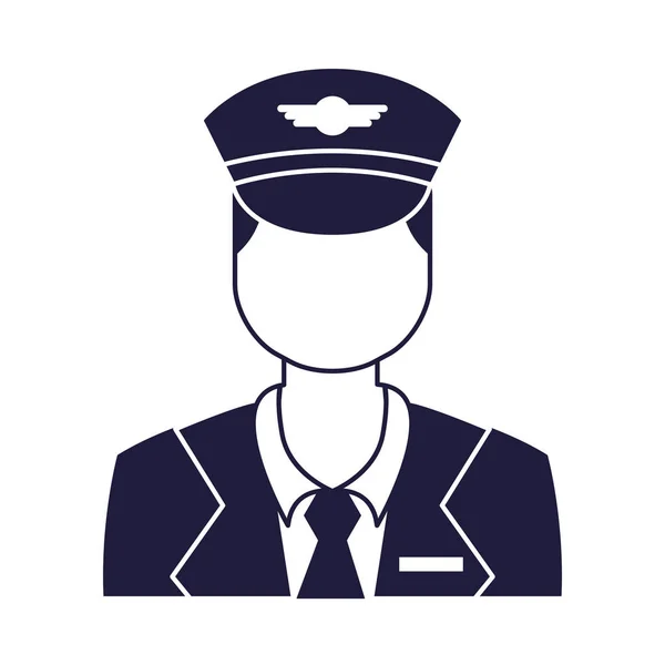 Captain pilot avatar isolated icon — Stock Vector