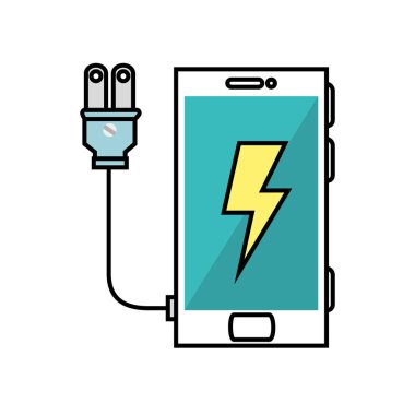 smartphone with thunderbolt and plug ecology icon